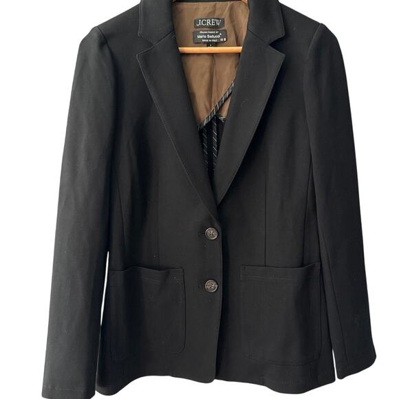 J. Crew Patrick Patch Pocket Italian Fabric Luxe Ponte Blazer Black Size 4 - Picture 4 of 11